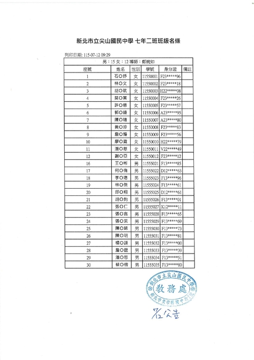 名冊
