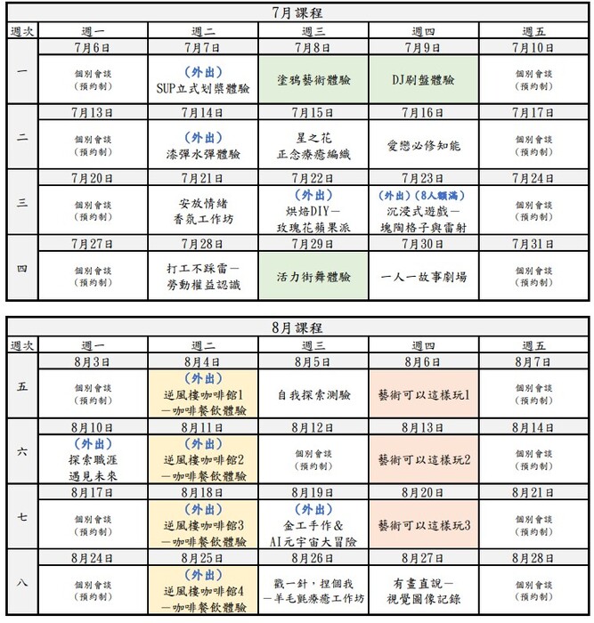 課表